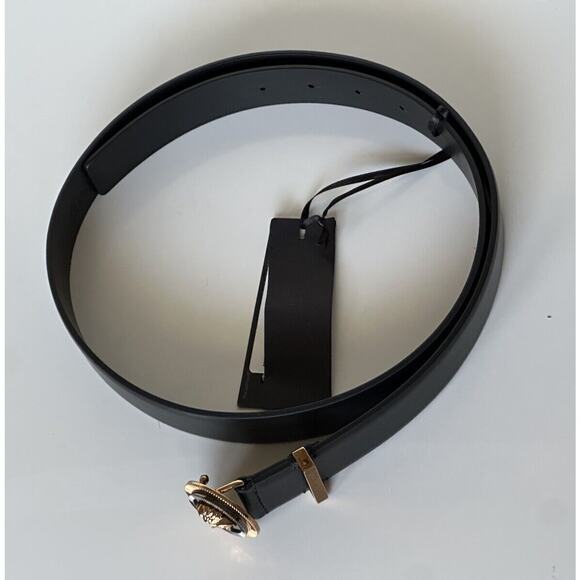 Versace Medusa-Buckle Black Slim Leather Belt 120 (48) Italy 1003760 NWT $550 - Picture 6 of 12